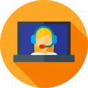 computer,woman,headphones,laptop,user,communications,assistance,video chat,videoconference,remote assistance